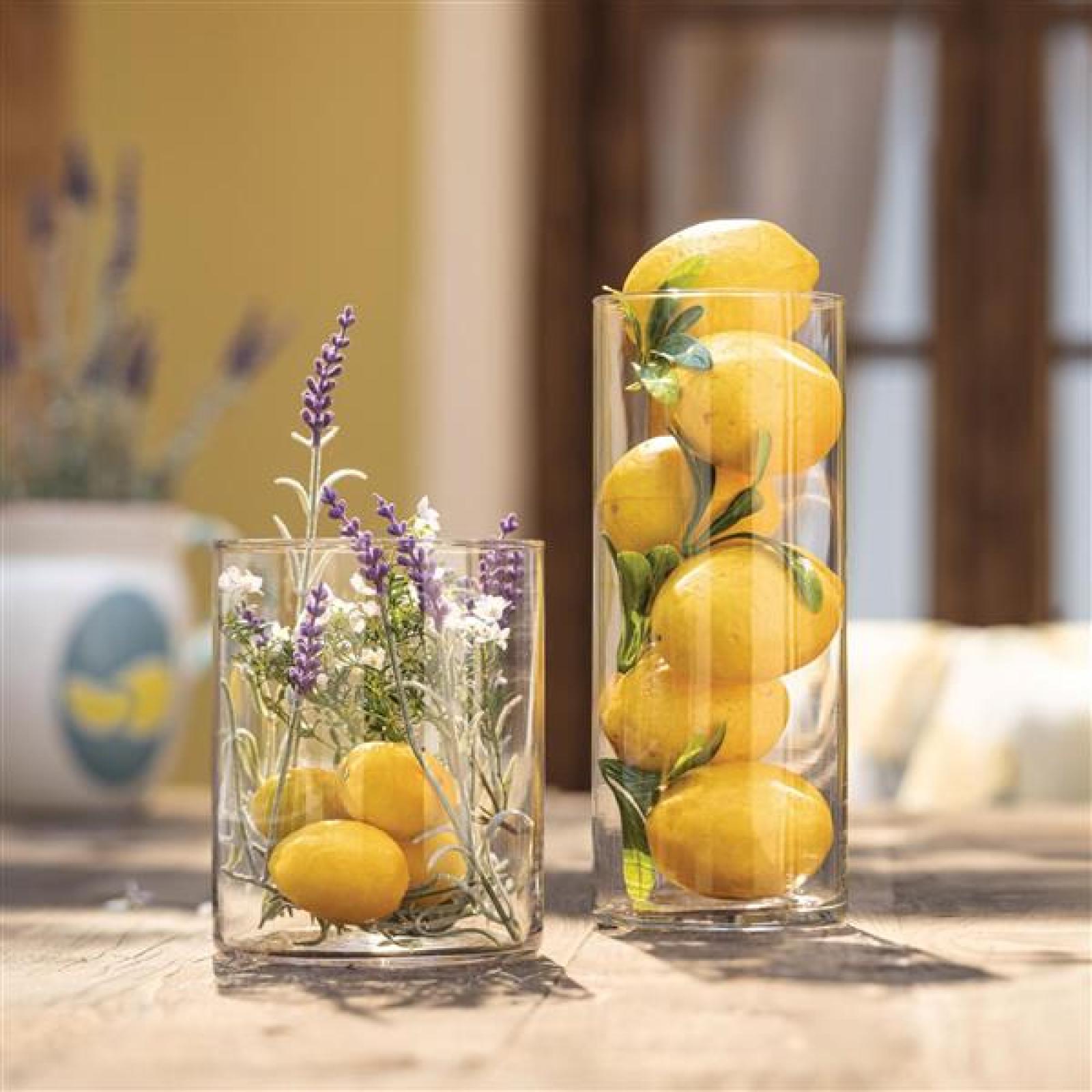 2x Dekovase "Puro" aus Glas, klar, Blumenvase 15 + 25 cm hoch, Glasvase, Tischvase, Vasen-Set