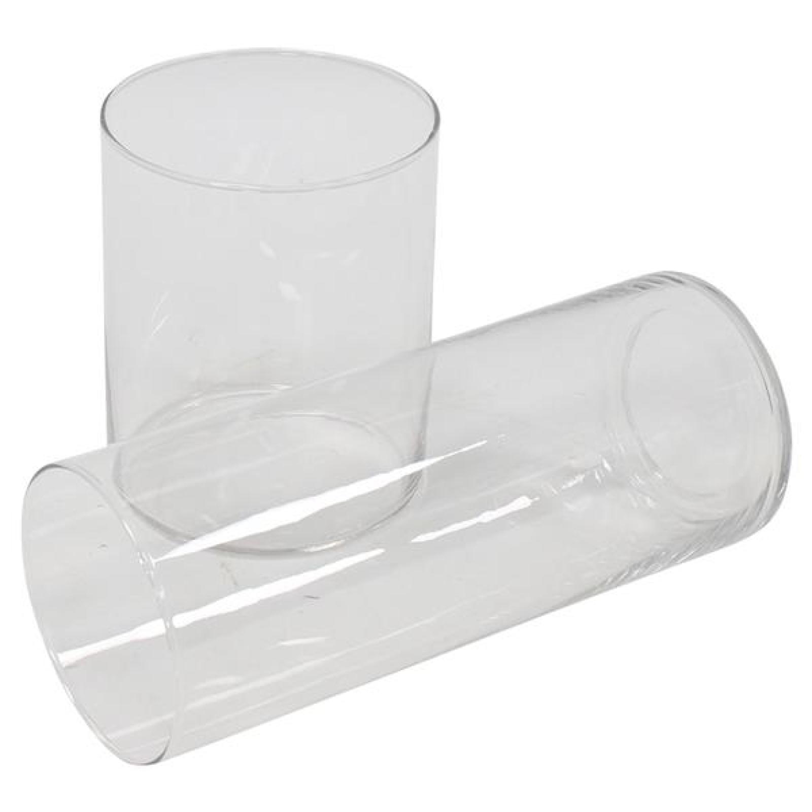 2x Dekovase "Puro" aus Glas, klar, Blumenvase 15 + 25 cm hoch, Glasvase, Tischvase, Vasen-Set