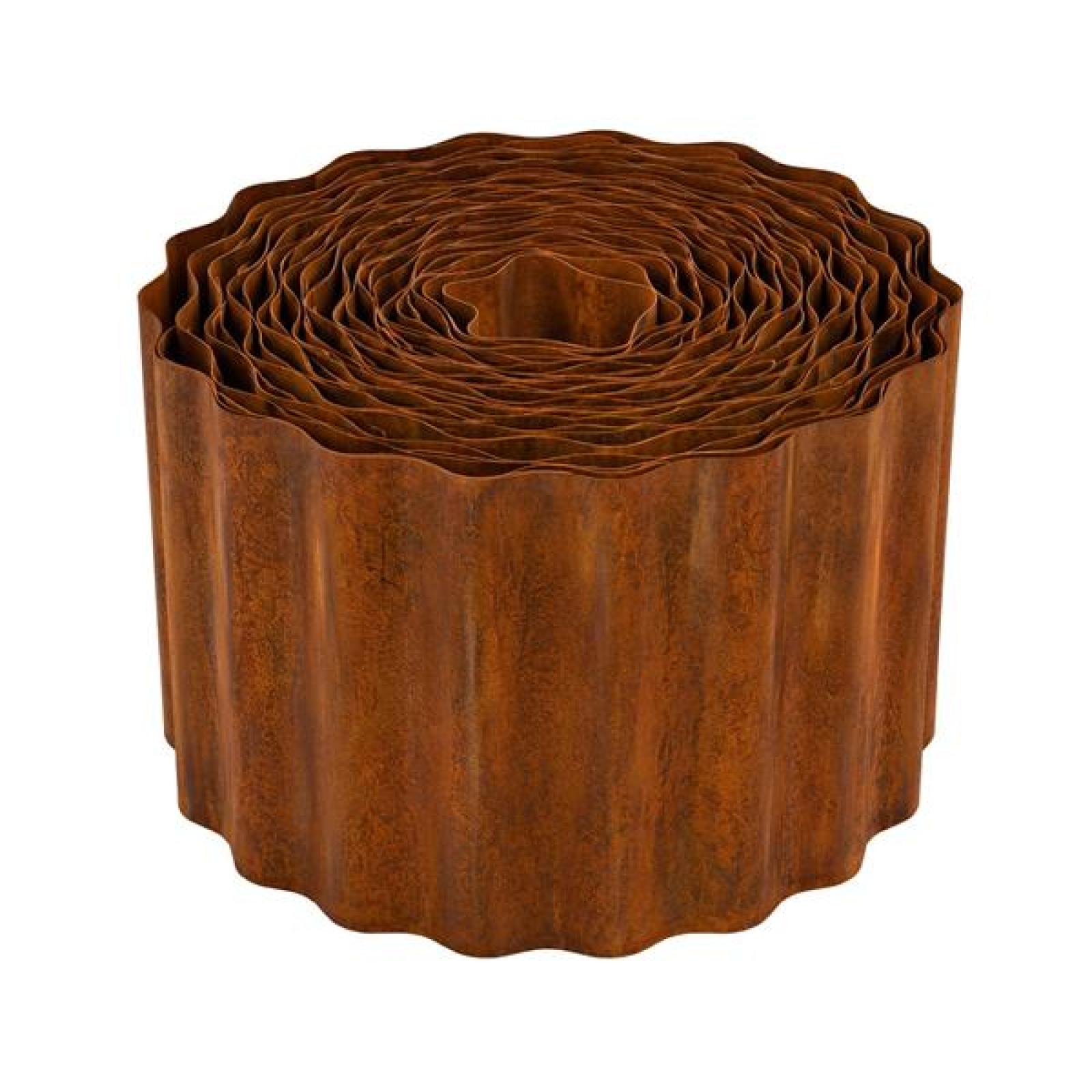 Beeteinfassung "Rost" aus Metall, 500x14 cm, Beetbegrenzung 5 m lang, Beetumrandung, Rasenkante für Beet & Garten