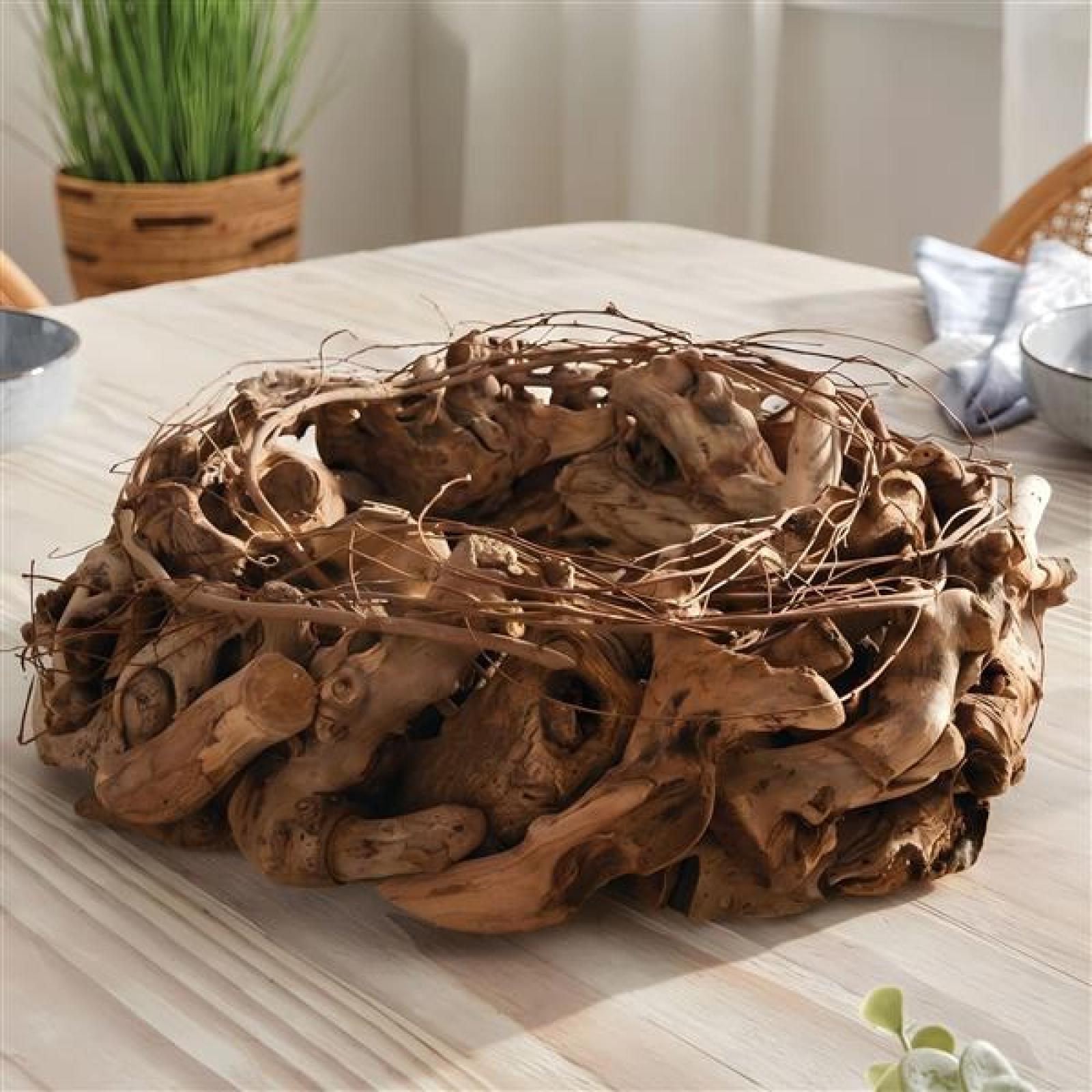 Kranz "Wurzelholz" aus Weide, Tischkranz Ø 35 cm, Dekokranz, Holzkranz