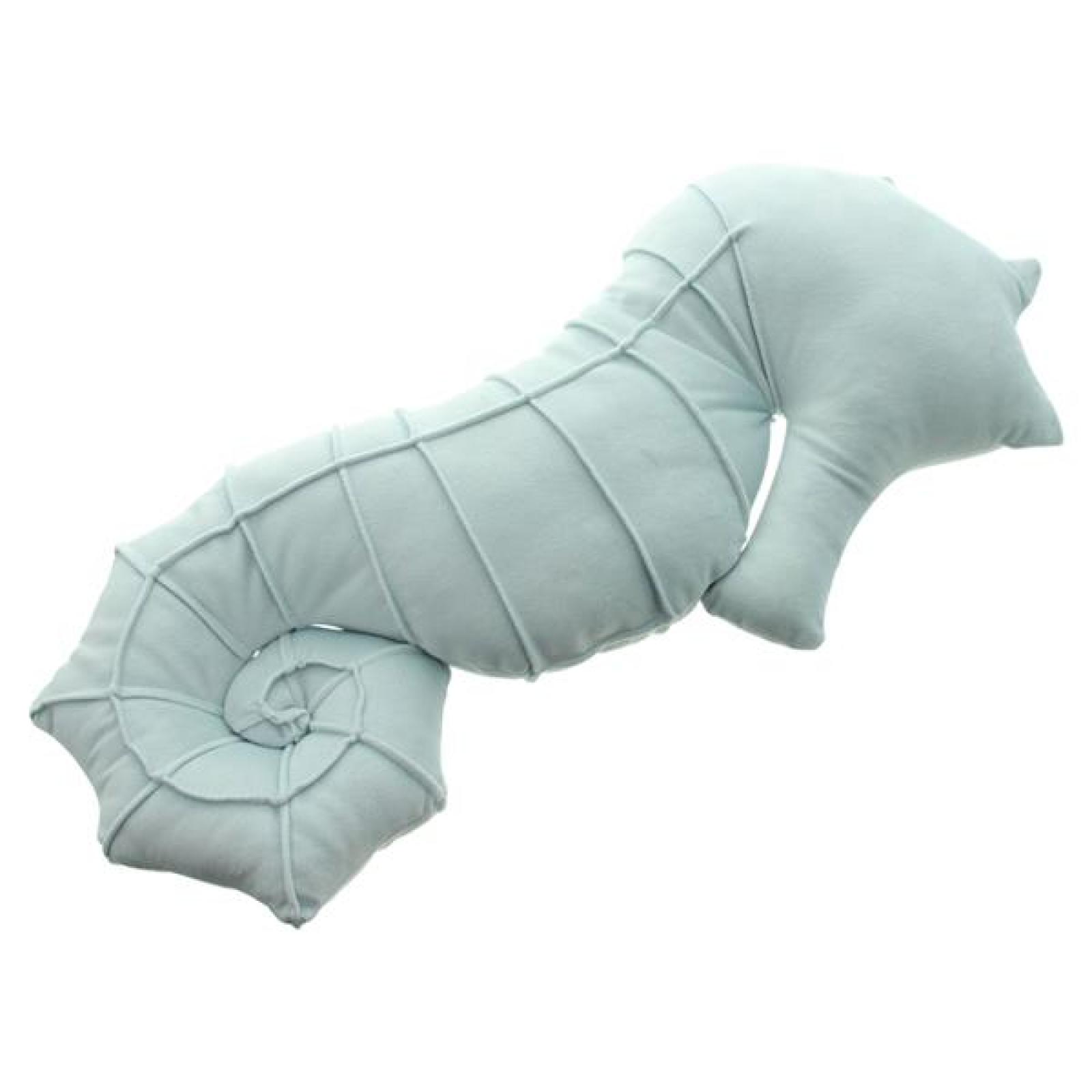 Dekokissen "Seepferdchen" Sofakissen in hellblau, 58 cm hoch, Zierkissen maritim, Couchkissen, Kuschelkissen