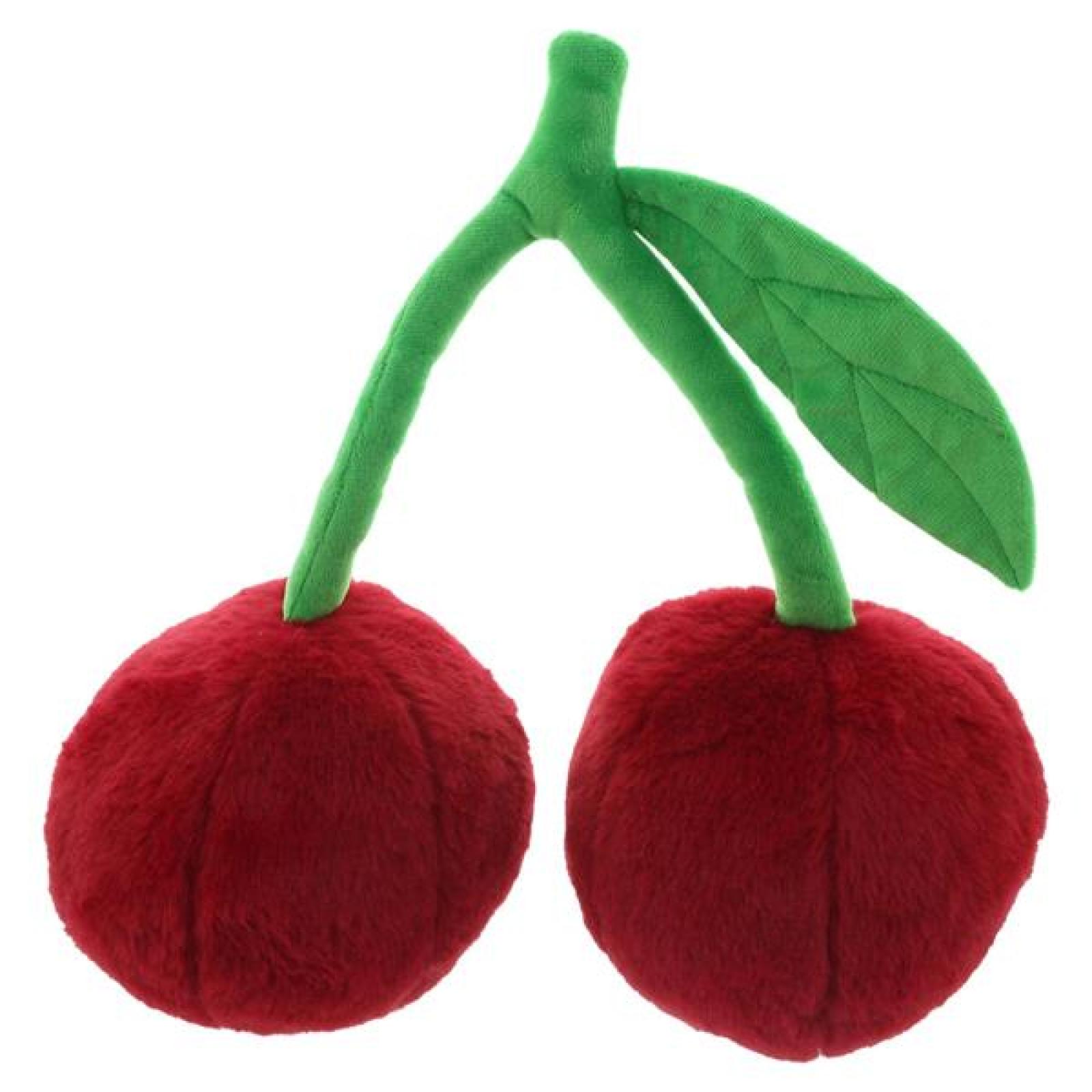 Plüschdeko "Cherry" Kuschelkissen rot, Dekokissen Kirschen, Sofakissen 35x16x30 cm, Zierkissen, Couchkissen