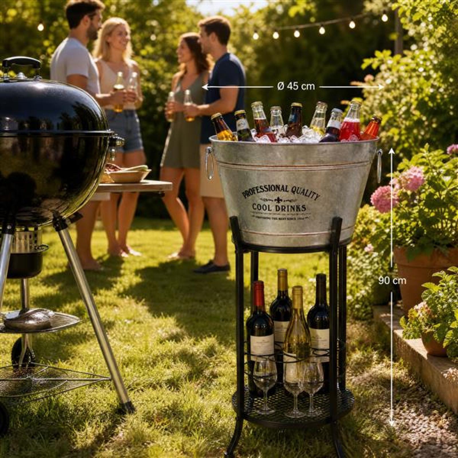 Getränkeständer "Cool Drinks" Eiswanne für Getränke, XXL Eiskübel, Sektkühler groß, Getränkewanne, Flaschenkühler