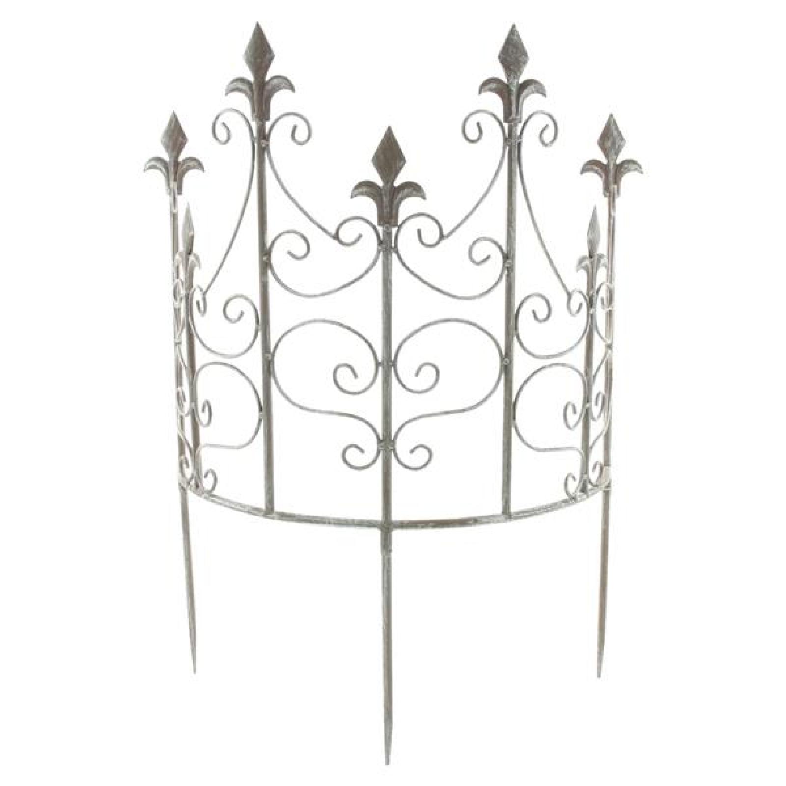 Pflanzenstütze "Schwertlilie"  Rankhilfe halbrund, Pflanzenhalter aus Metall, grau, 45x19 cm, Strauchstütze