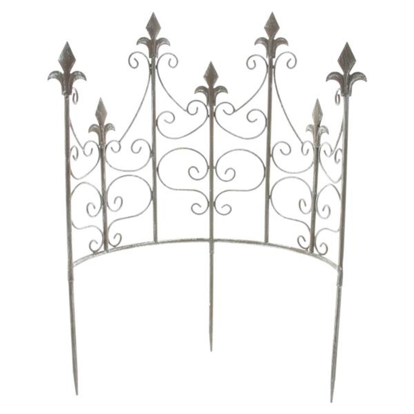 Pflanzenstütze "Schwertlilie"  Rankhilfe halbrund, Pflanzenhalter aus Metall, grau, 45x19 cm, Strauchstütze