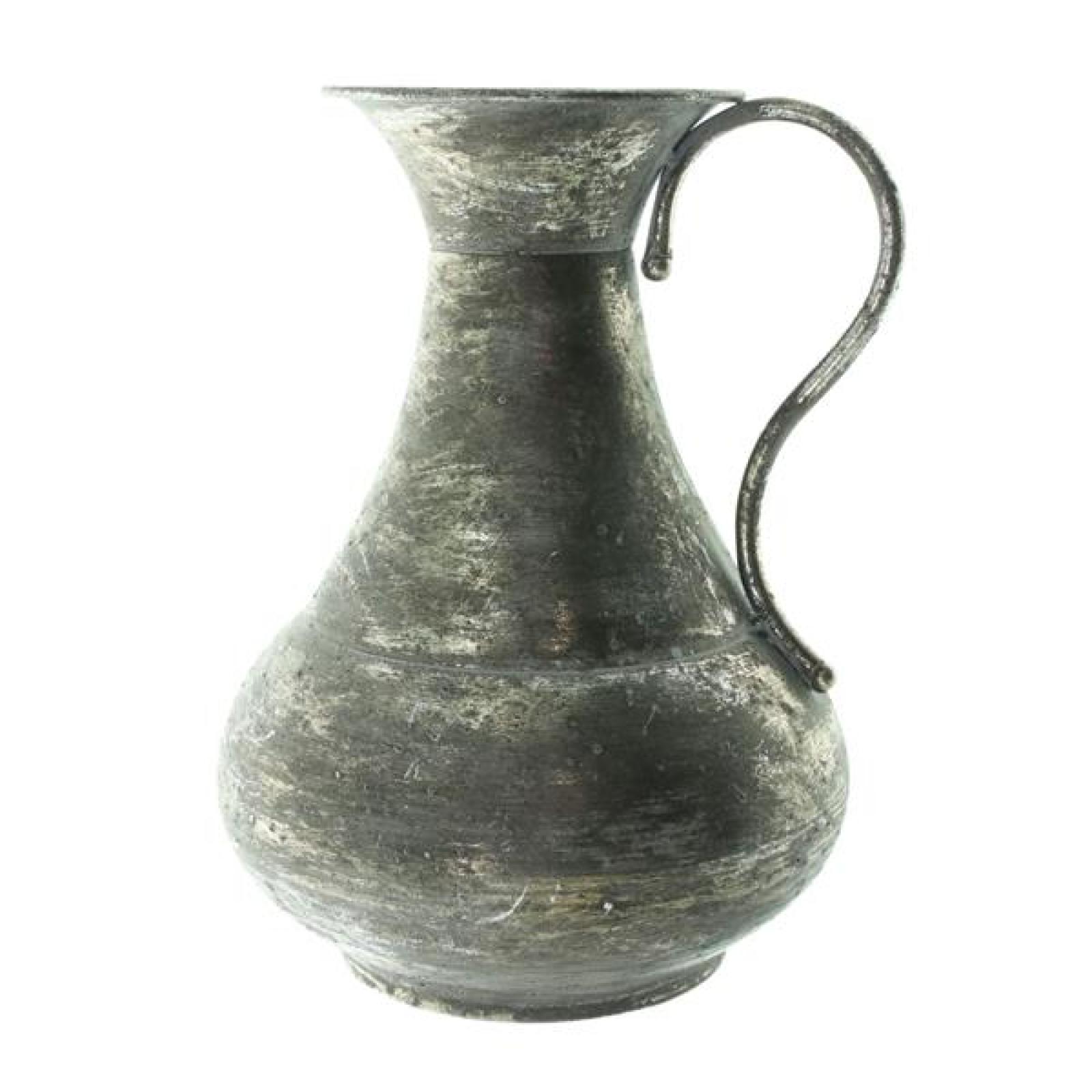 Dekokrug "Metallic" aus Metall, mit Antik Finish in Gold, 27 cm hoch, Vase für Trockenblumen, Blumenvase, Tischvase für Zweige & Äste