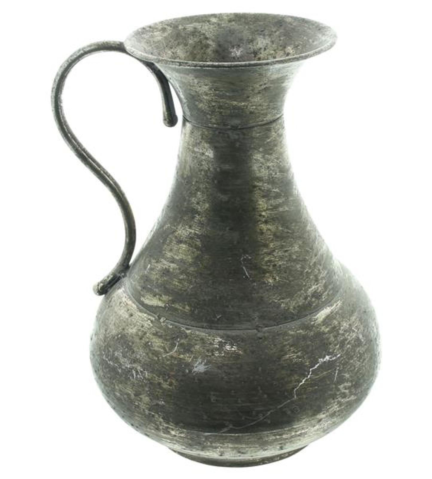 Dekokrug "Metallic" aus Metall, mit Antik Finish in Gold, 27 cm hoch, Vase für Trockenblumen, Blumenvase, Tischvase für Zweige & Äste