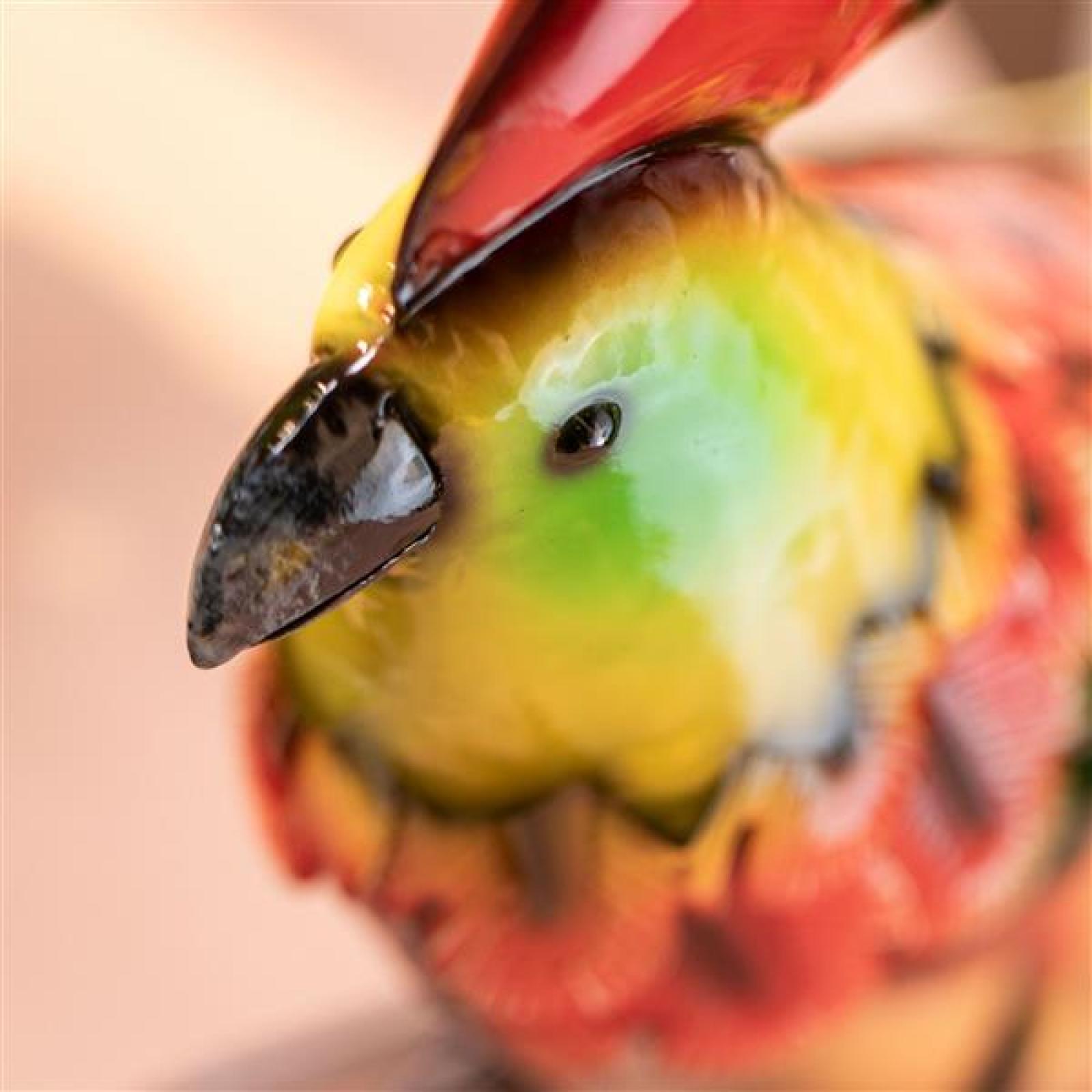 Dekovogel "Kakadu" aus Metall, bunt, witzige Dekofigur, Vogel 30 cm hoch, Sommer Deko für Innen, Vogeldeko, Vogelfigur