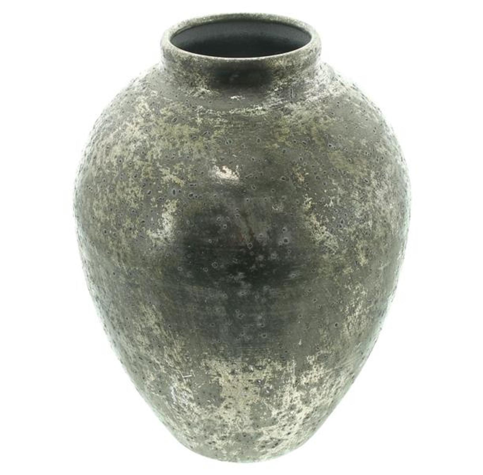 Dekovase "Metallic" aus Metall, mit Antik Finish in Gold, 23 cm hoch, Vase für Trockenblumen, Blumenvase, Tischvase für Zweige & Äste