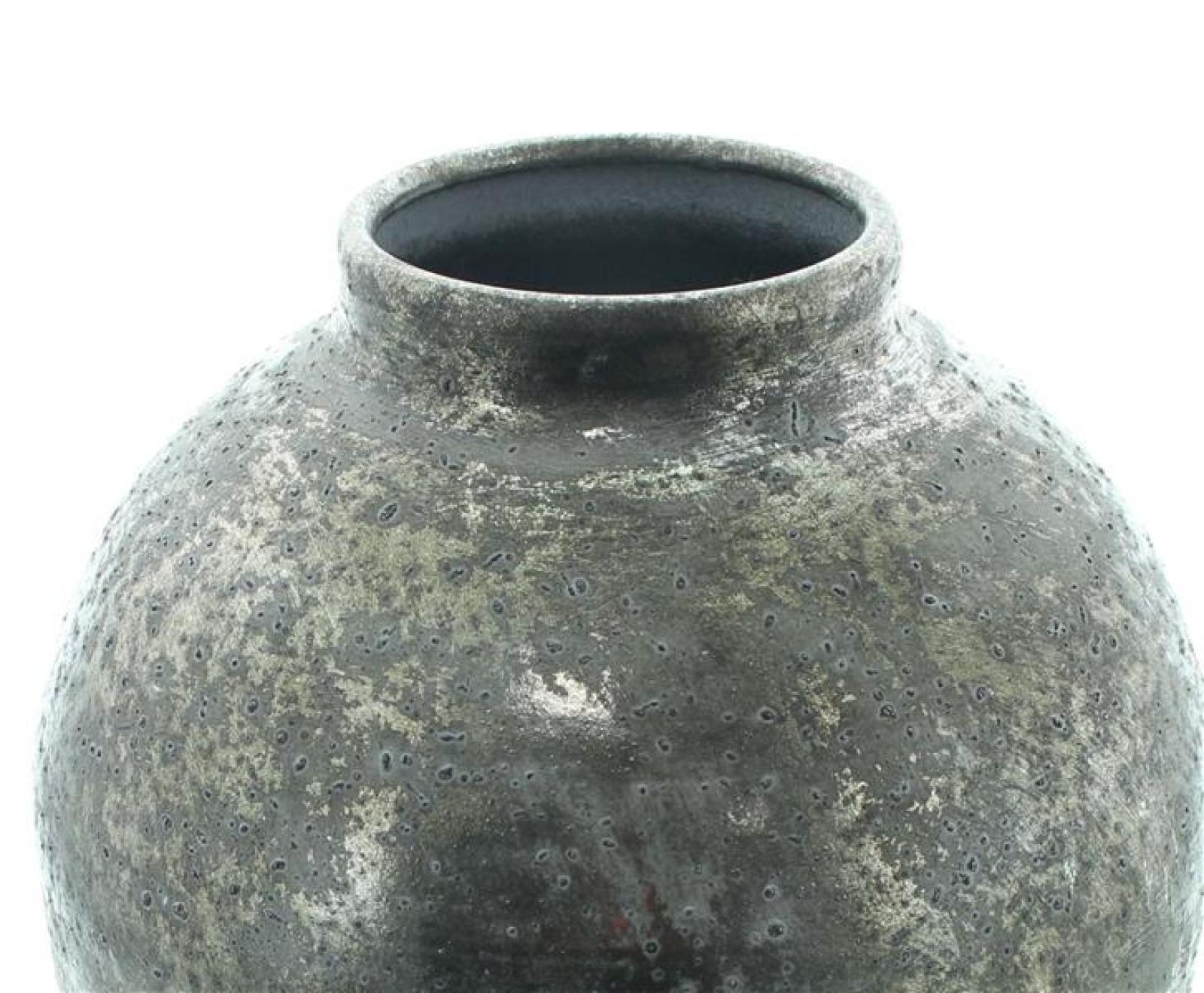 Dekovase "Metallic" aus Metall, mit Antik Finish in Gold, 23 cm hoch, Vase für Trockenblumen, Blumenvase, Tischvase für Zweige & Äste