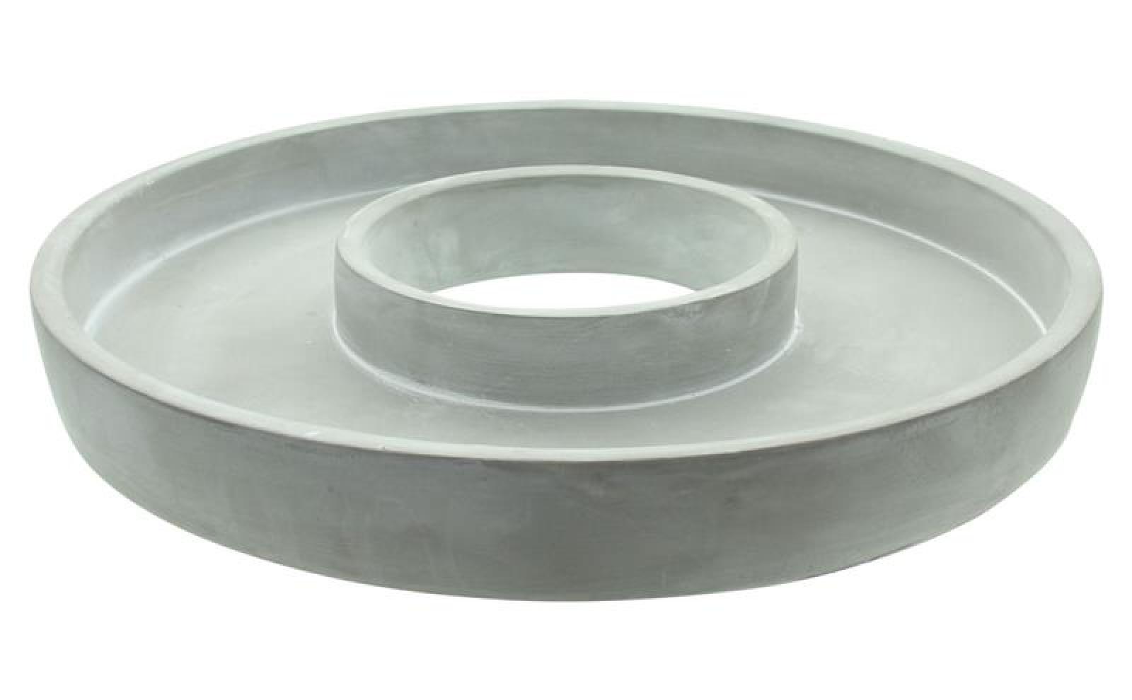Dekoring "Grey" Zement in Beton Optik, weiß, Ø 35 cm, Betonring, Dekokranz, Tischkranz zum Dekorieren
