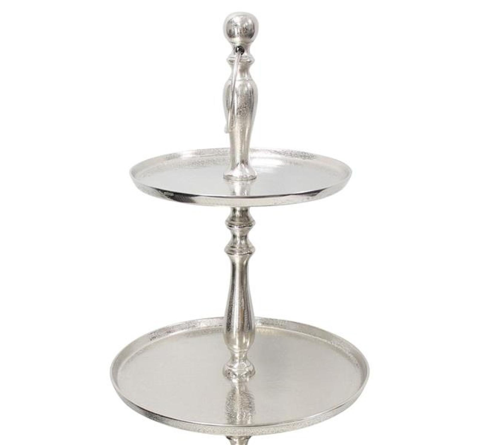 Etagere "XXL" Aluminiumguss silber, 5 Etagen, 147 cm hoch, Tortenständer, Deko Regal, Dekoständer, Obstetagere