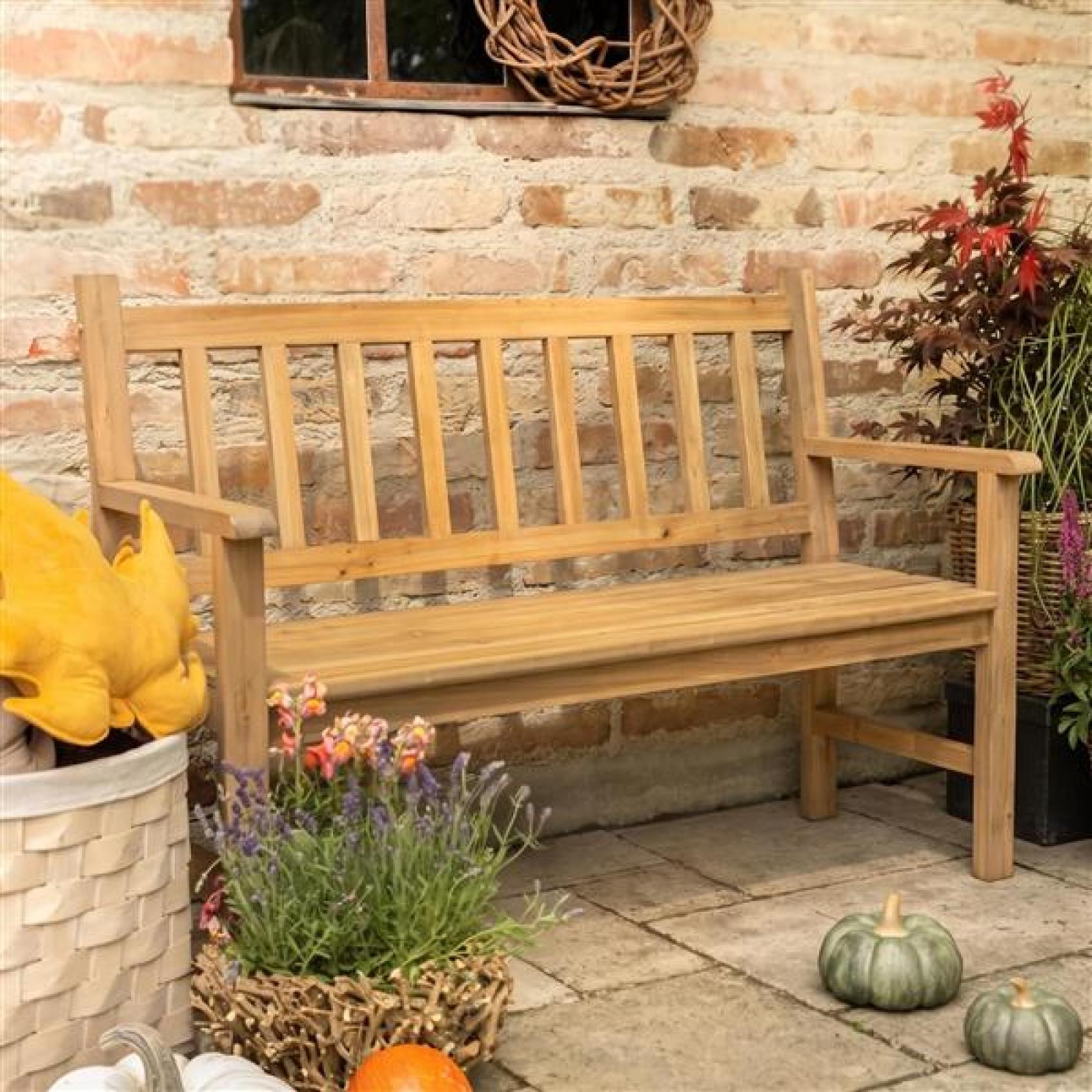 Sitzbank "Nature" aus Holz, 2-sitzer Gartenbank, Friesenbank, Holzbank, Bank für Garten, Balkon, Flur