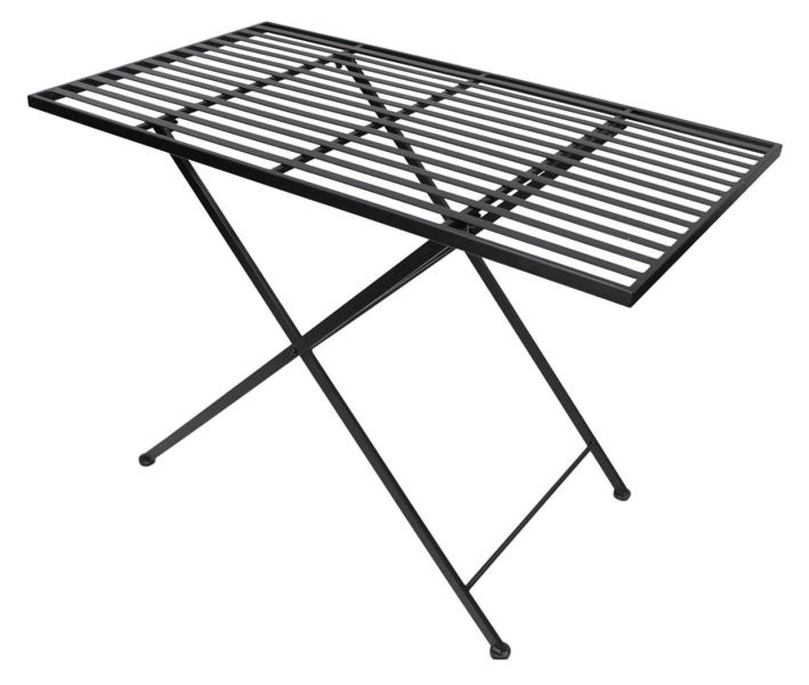 Gartentisch "Black" aus Metall, schwarz, 100x56 cm, Balkontisch, Metalltisch, Terrassentisch, Tisch