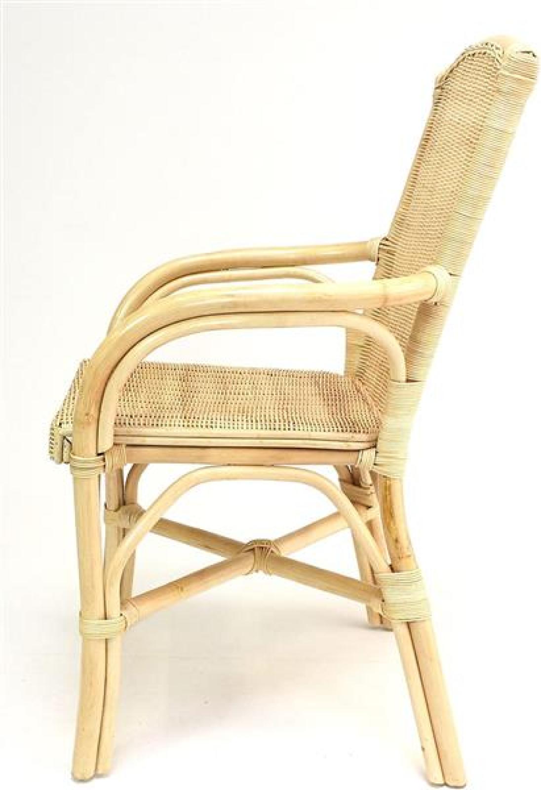 Rattanstuhl, natur lackiert, Komfort Sitzhöhe 49 cm, Korbstuhl