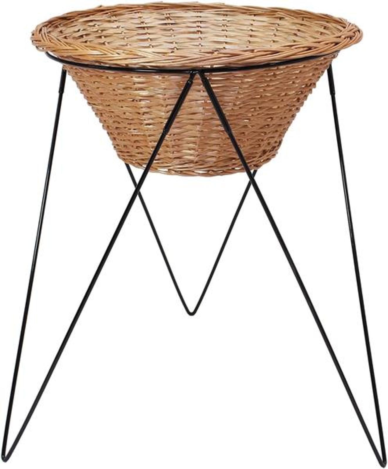 Verkaufsständer mit Weidenkorb Ø 60 cm, Warenkorb, Aktionskorb