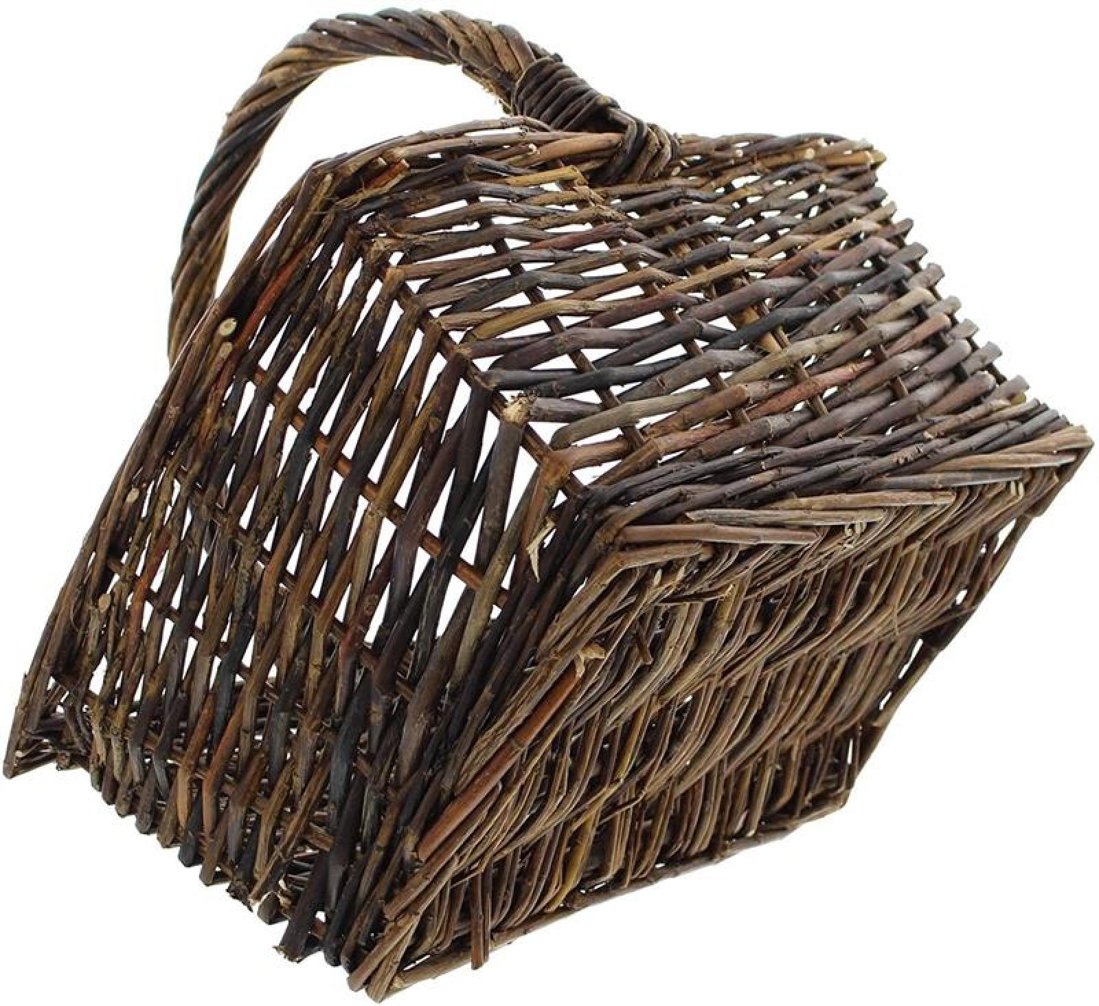 Aufbewahrungskorb aus Weide, braun, 35x26x16 cm, Weidenkorb, Flechtkorb, Bügelkorb, Dekokorb