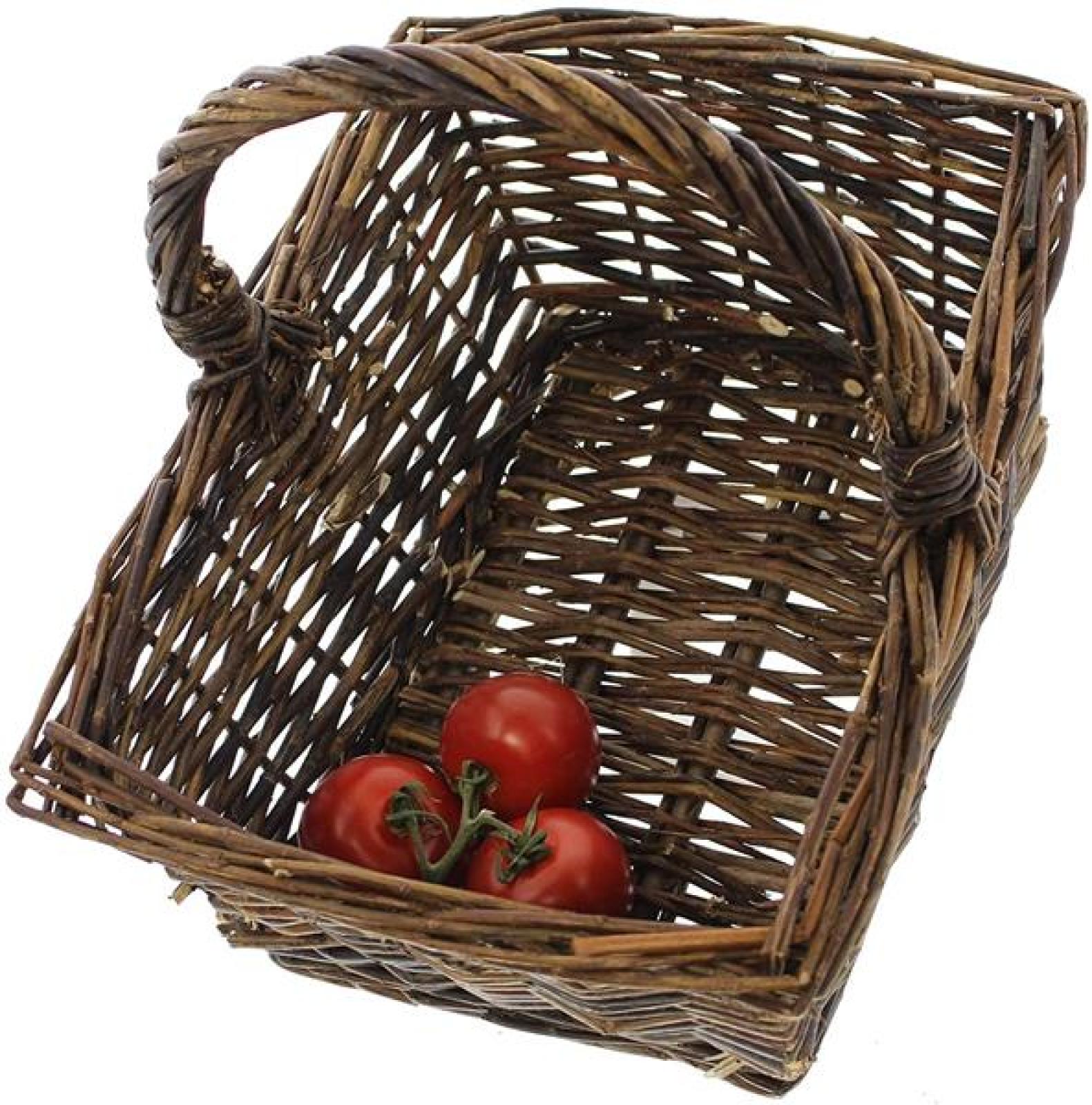 Aufbewahrungskorb aus Weide, braun, 35x26x16 cm, Weidenkorb, Flechtkorb, Bügelkorb, Dekokorb