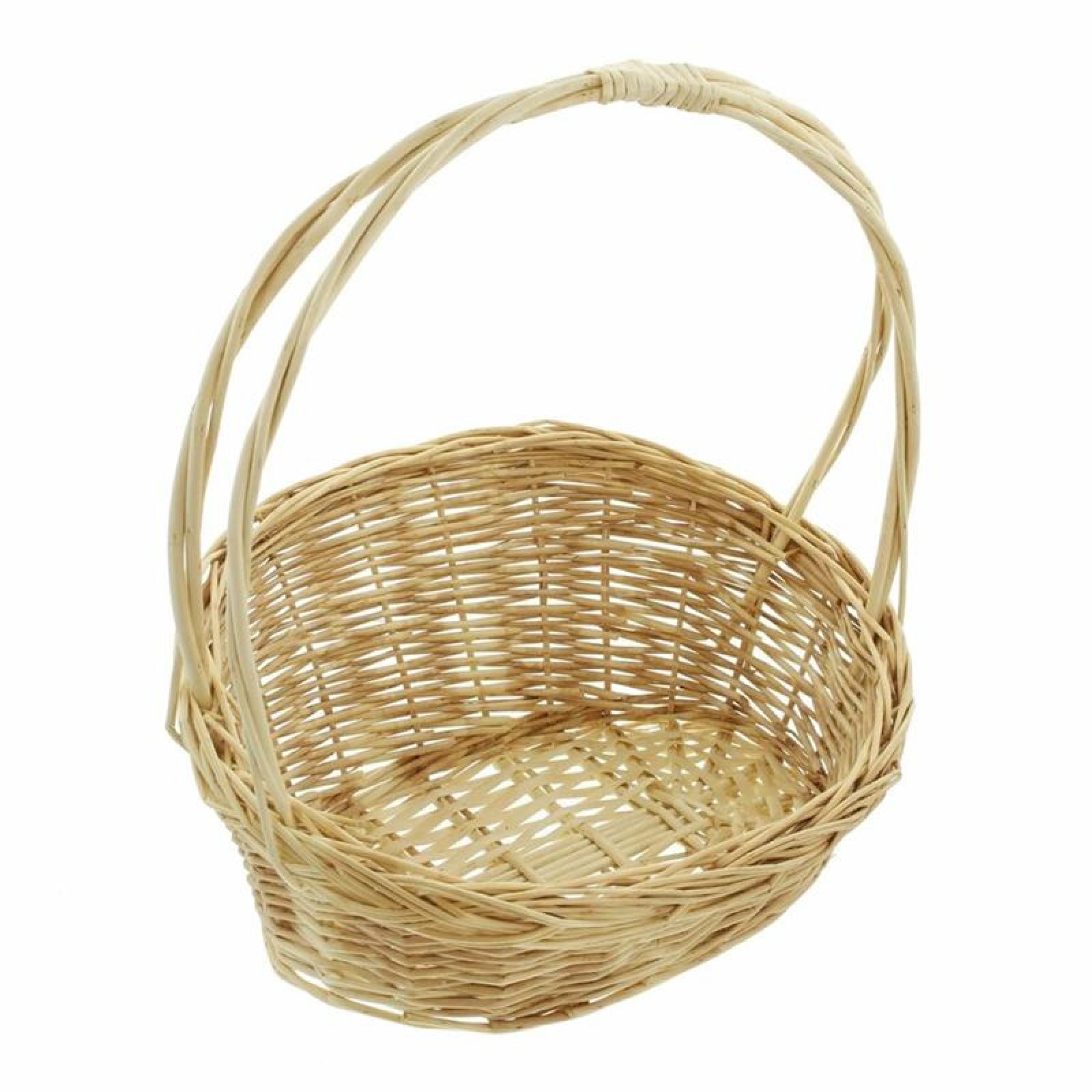 kleiner Bügelkorb aus Weide geflochten, weiß, Weidenkorb, Geschenkkorb, Dekokorb, Präsentkorb