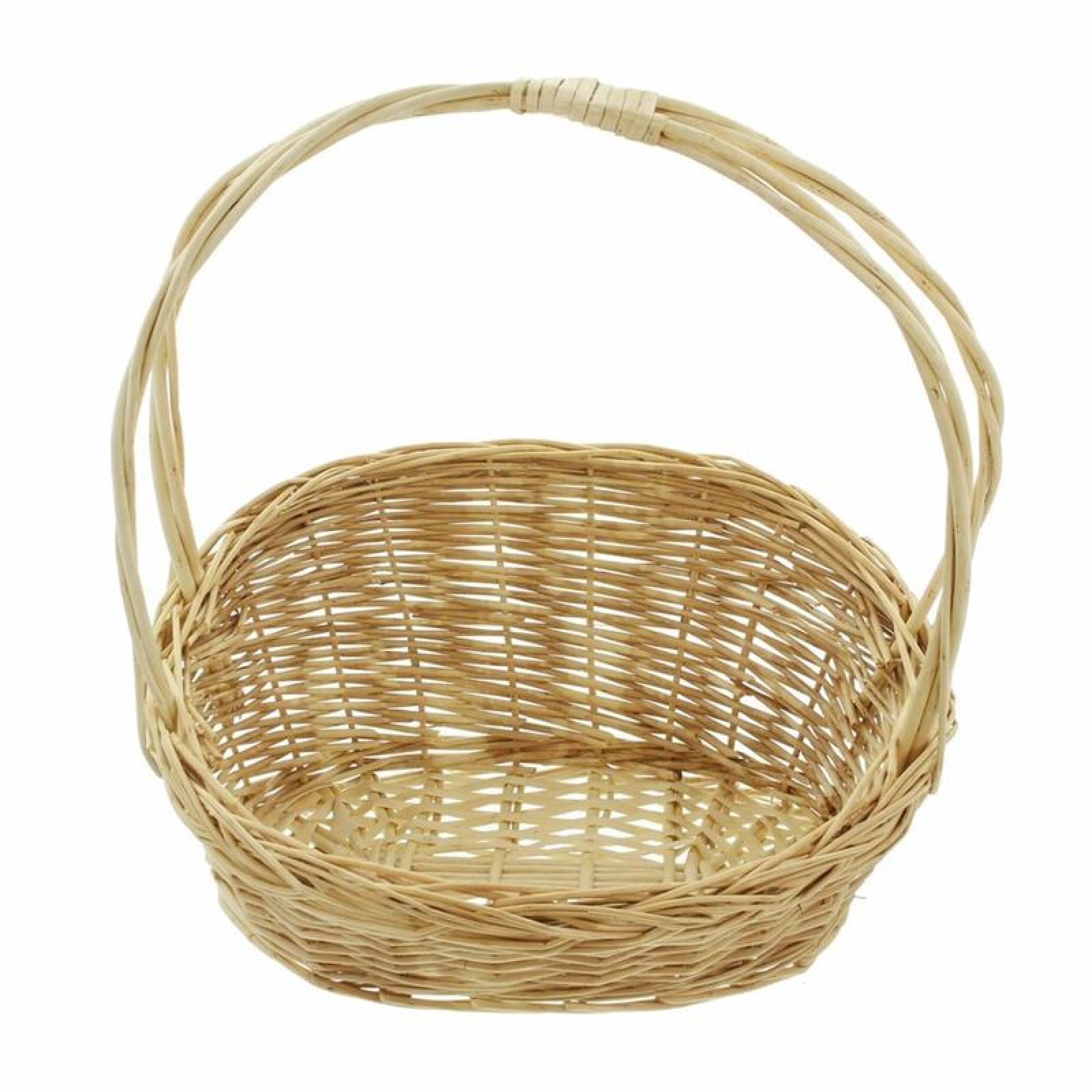 kleiner Bügelkorb aus Weide geflochten, weiß, Weidenkorb, Geschenkkorb, Dekokorb, Präsentkorb