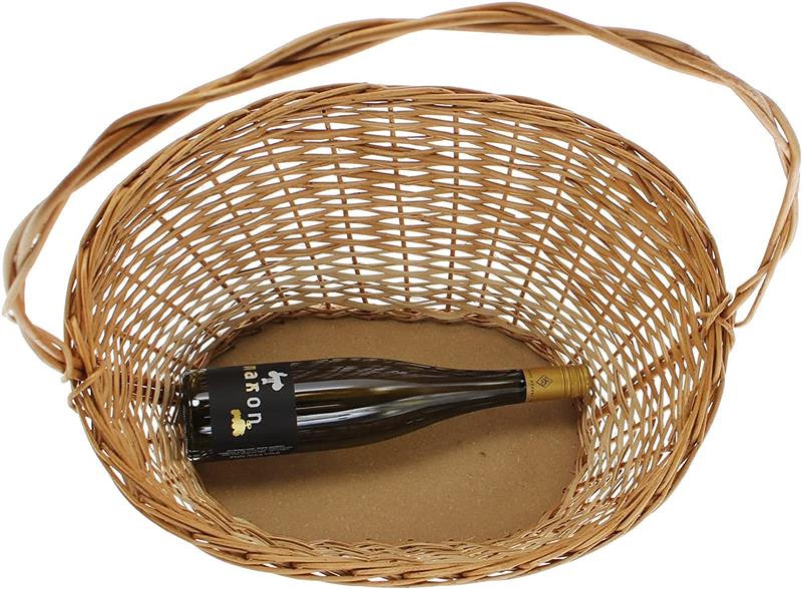 Präsentkorb "Natur" groß, aus Weide, Geschenkkorb leer, Henkelkorb, Weidenkorb