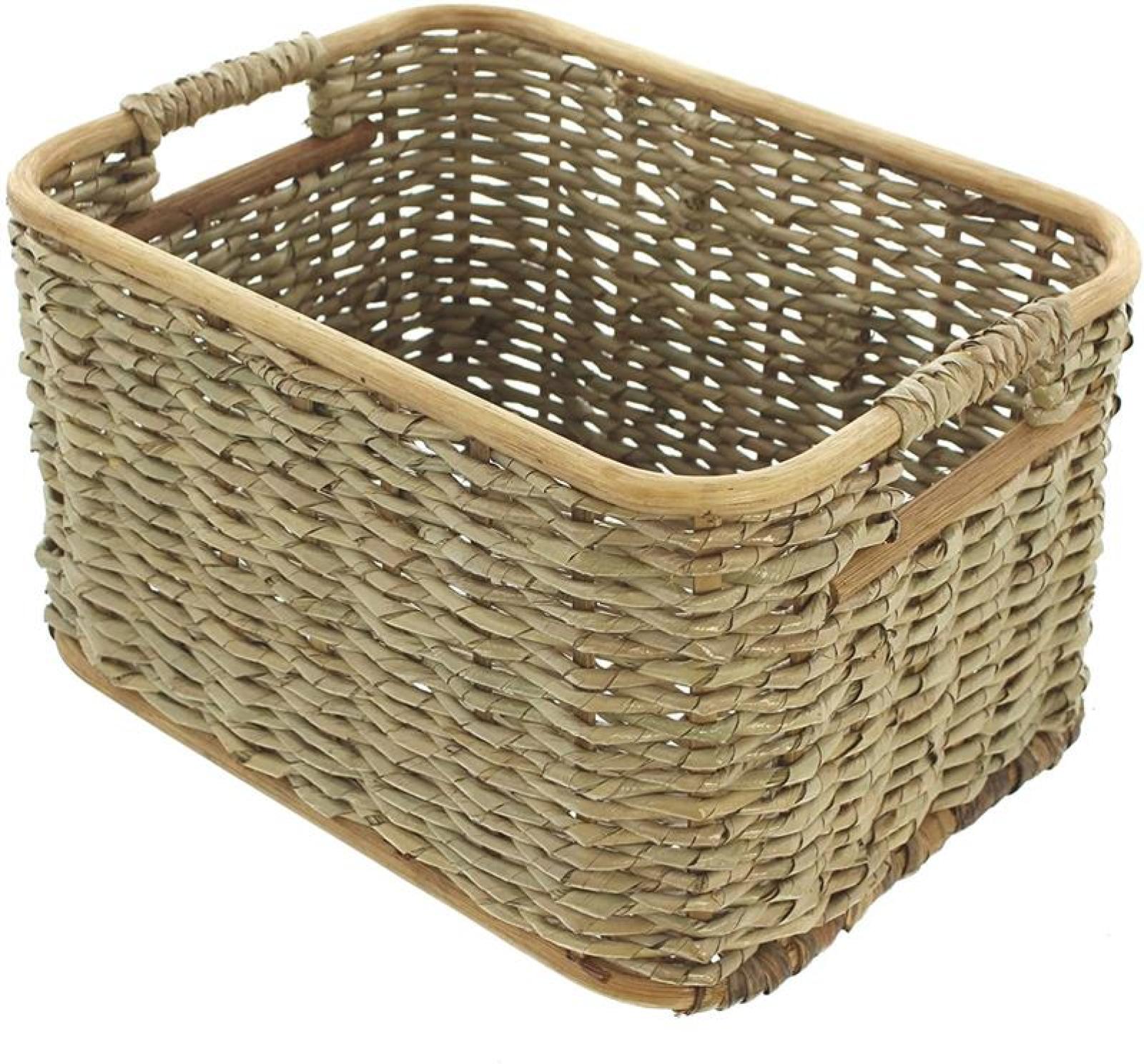 Aufbewahrungskorb aus Rattan 33x25x19 cm, Schrankkorb, Regalkorb, Flechtkorb