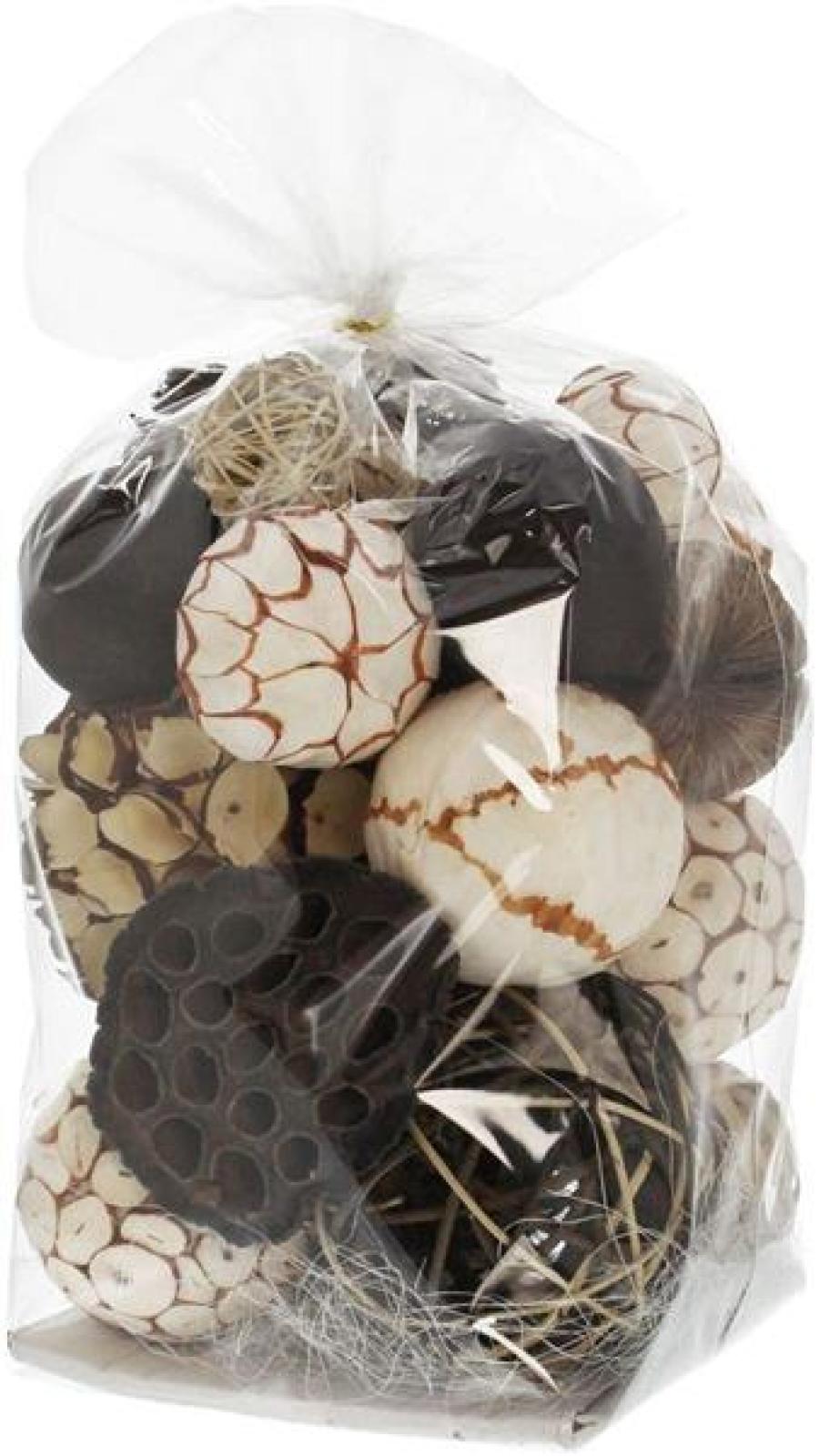 25 tlg. Deko Set "Naturkugel" Ø4-10 cm, Dekokugel, Rattankugel, Früchte, Nüsse