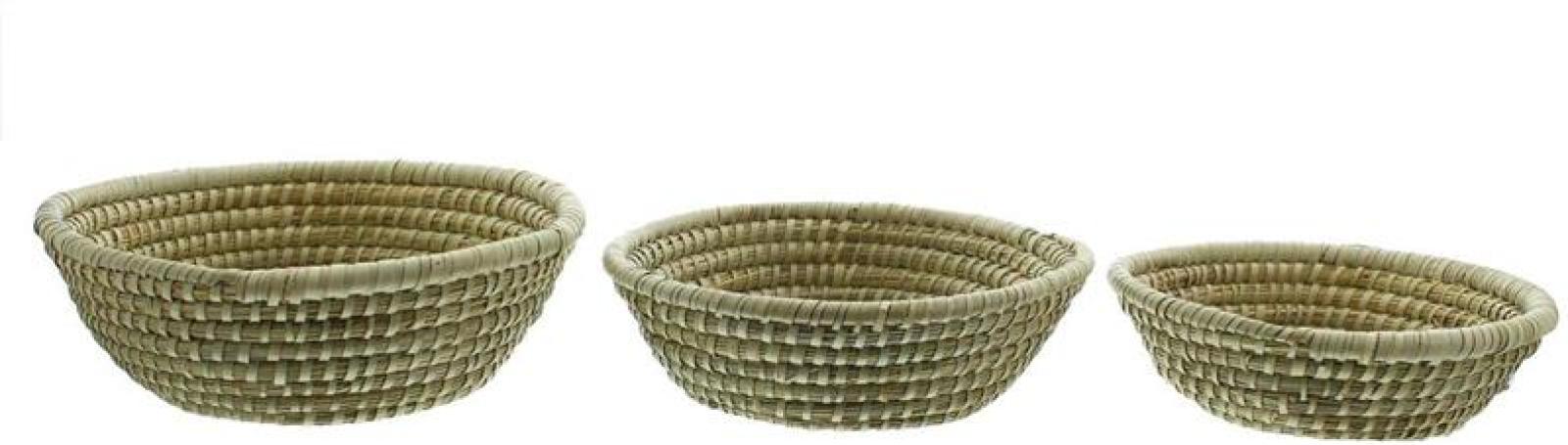 3 Schalen "Natur" aus Seegras, Obschale, Dekoschale