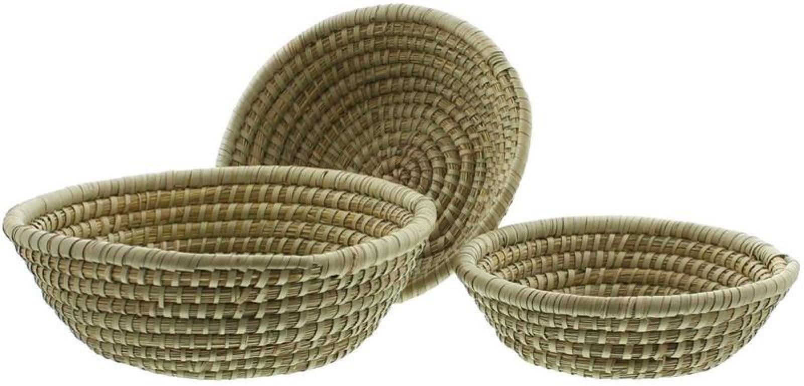 3 Schalen "Natur" aus Seegras, Obschale, Dekoschale