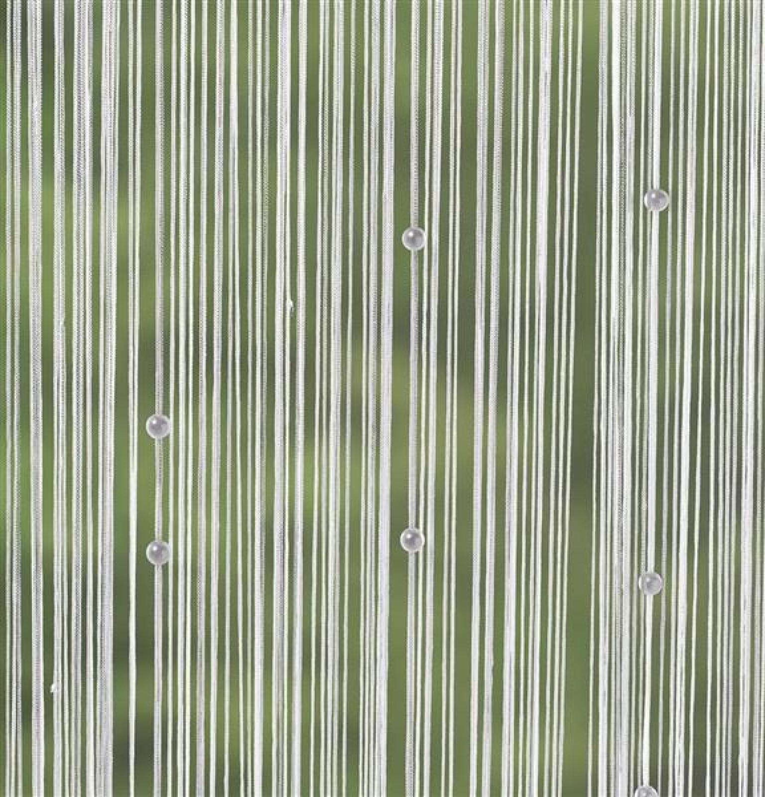 Fadenvorhang "Weiße Perlen" 90x205 cm, Balkontür Insektenschutz Vorhang, Türvorhang, Fliegenvorhang