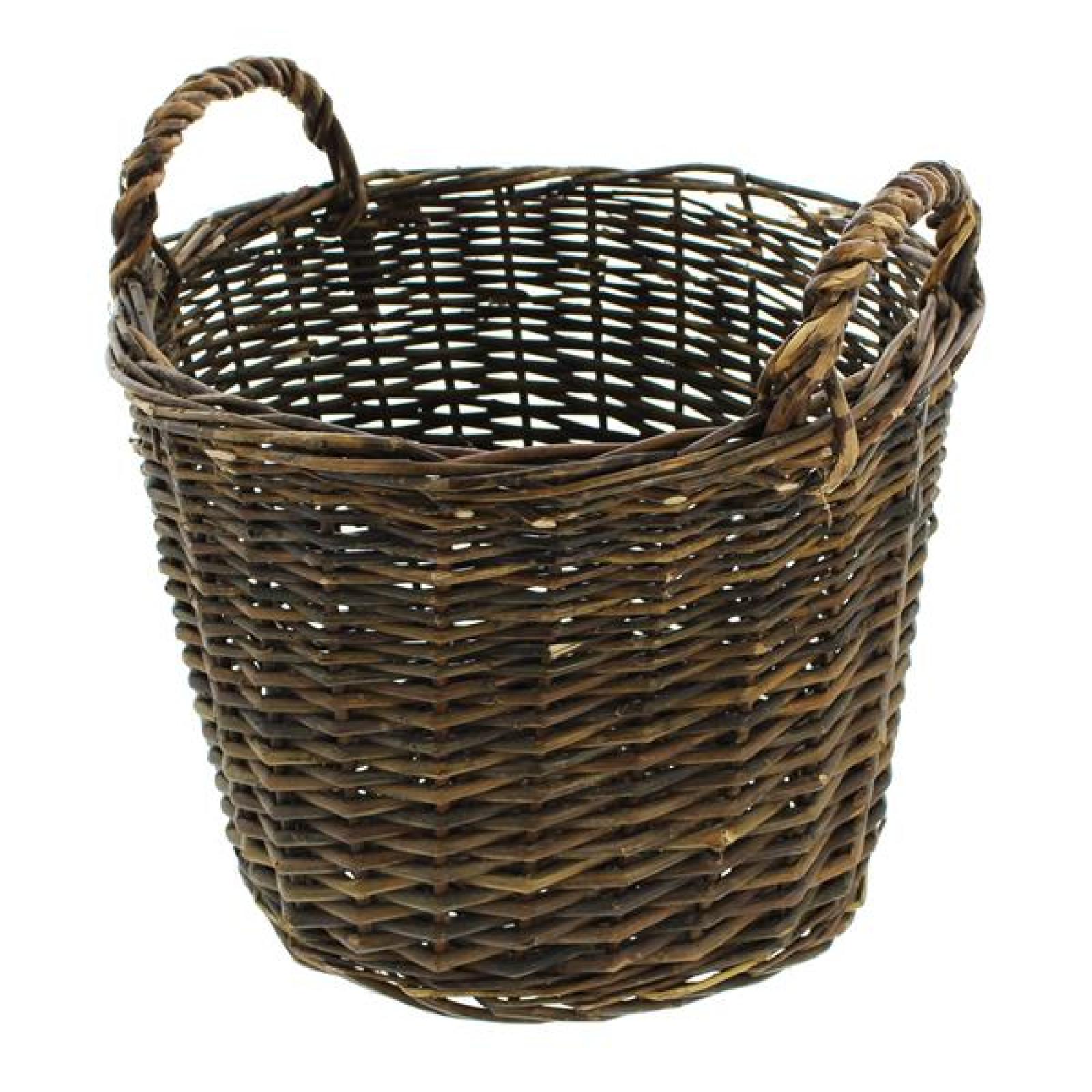 Füllkorb "Rustikal" groß, rund, Ø 38x27 cm, Weidenkorb, Obstkorb, Flechtkorb, Aufbewahrungskorb