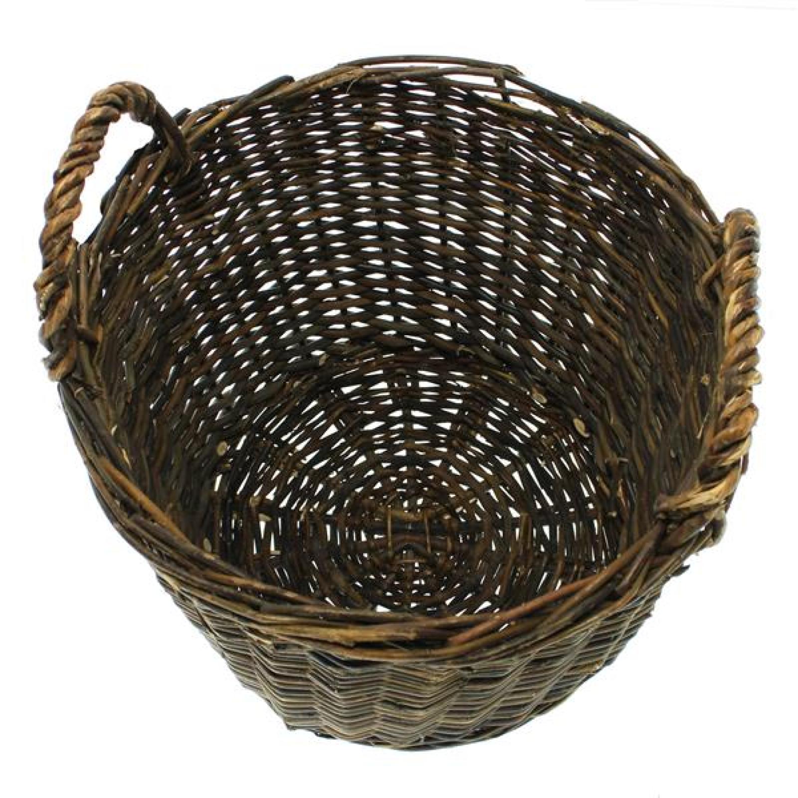 Füllkorb "Rustikal" groß, rund, Ø 38x27 cm, Weidenkorb, Obstkorb, Flechtkorb, Aufbewahrungskorb