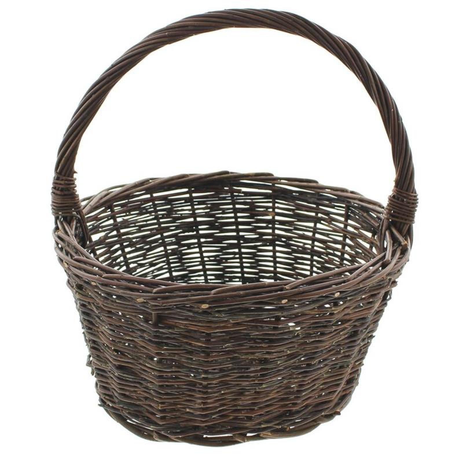 Bügelkorb "Ernte" aus Weide, braun, Erntekorb, Pilzkorb