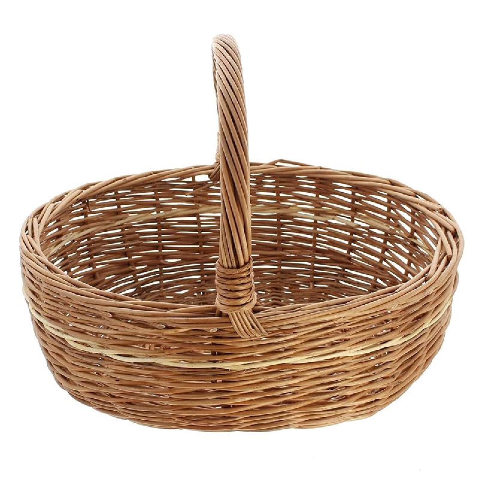 Einkaufskorb "Natur" aus Weide, oval, 49x36 cm groß, Tragekorb, Flechtkorb, Weidenkorb