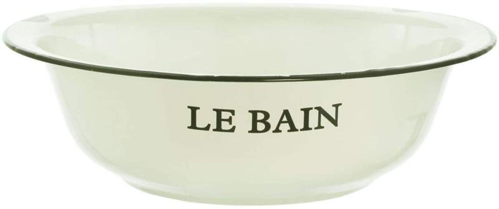 Waschschüssel "Le Bain" aus Metall, Ø 34 cm, Emaille Schüssel, Shabby Chic