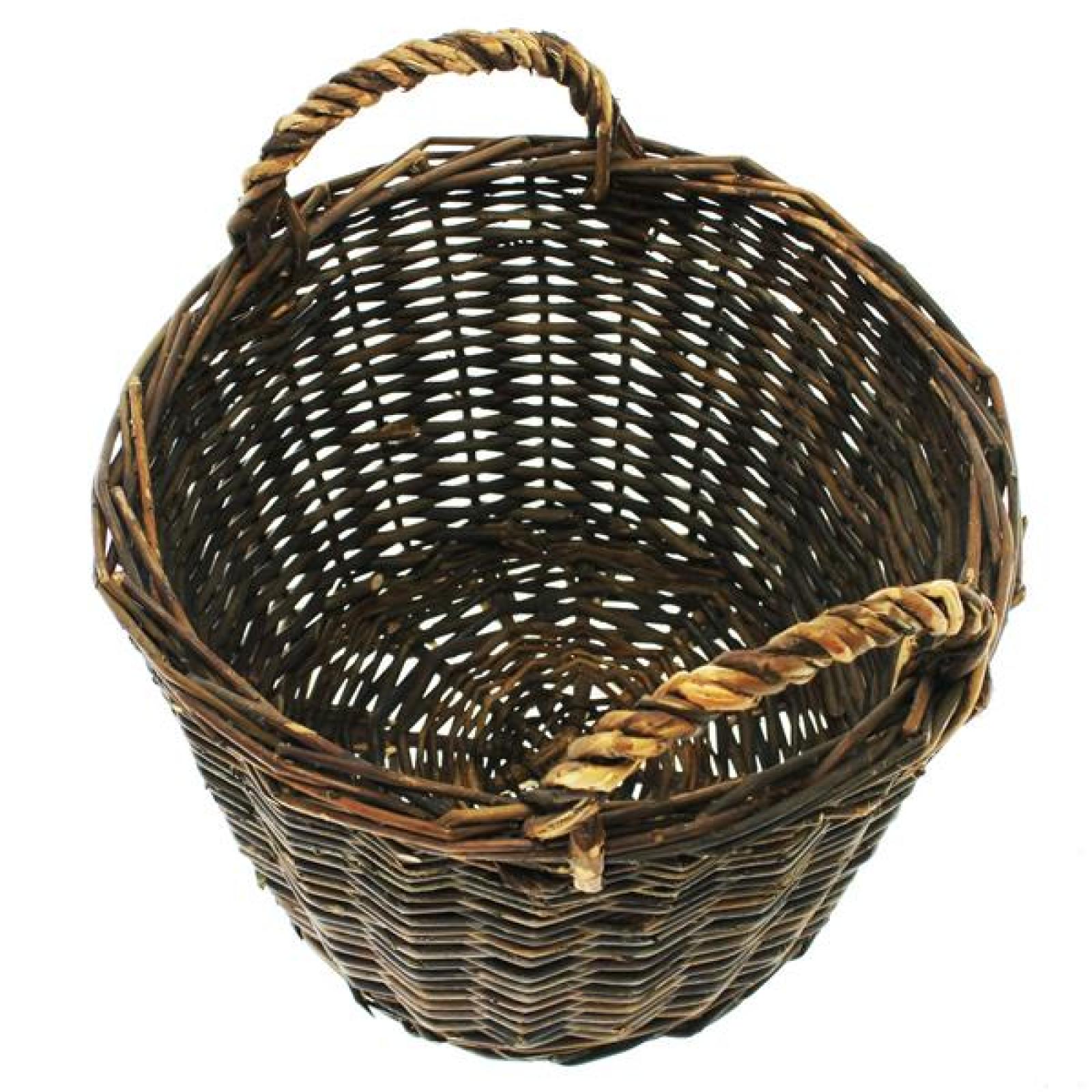 Füllkorb "Rustikal" aus Weide, braun, mittel, rund Ø 33x22 cm, Weidenkorb, Obstkorb, Flechtkorb, Aufbewahrungskorb
