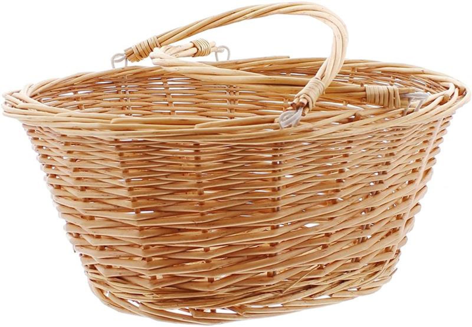 Einkaufskorb "Daily" aus Weide, natur, oval, umlegbare Henkel, stapelbar, SB Korb, Flechtkorb