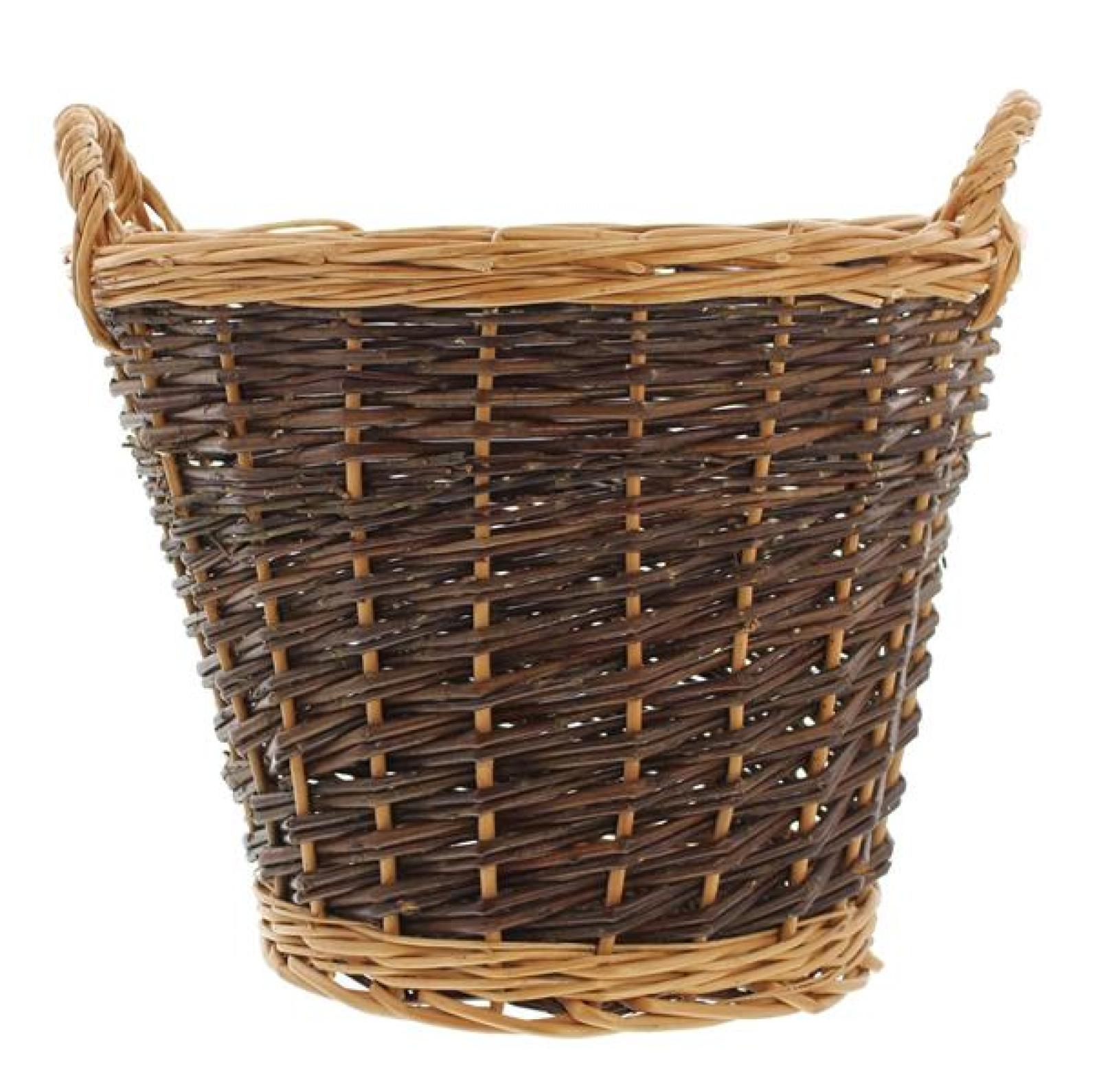 Füllkorb aus Weide Ø 37x30 cm, mit Griffen, Holzkorb, Pflanzkorb, Kartoffelkorb