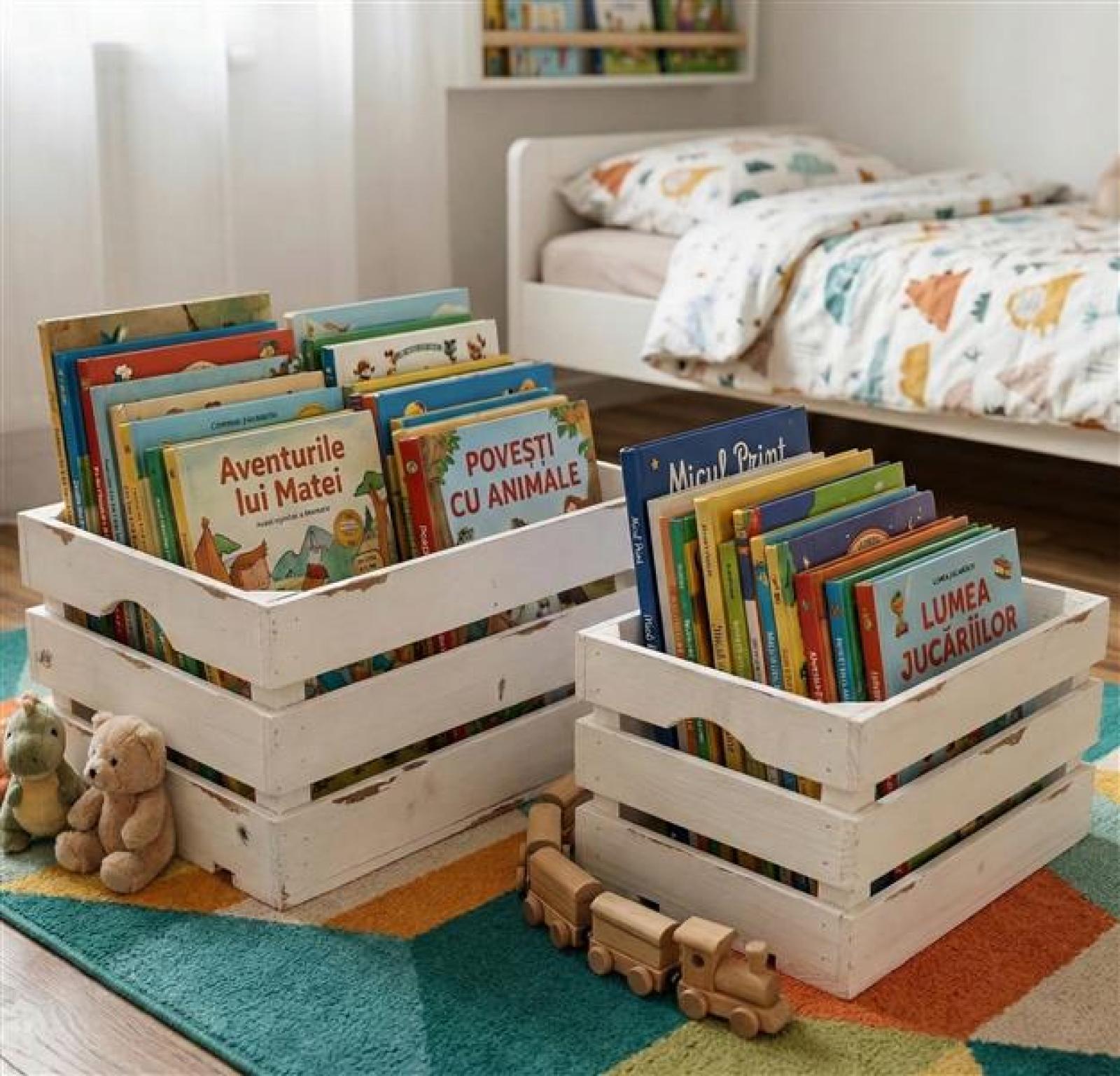 2x Aufbewahrungskiste aus Holz in creme weiß, im Shabby Look, Weinkiste, Wandregal, Holzkiste, Holzstiege