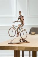 Gilde Design Skulptur "Cycling Boy", Metall, Rost, Radfahrer Dekofigur, Statue