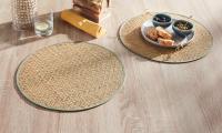 2x Platzmatte "Seegras" natur, rund, Ø 38 cm, Platzset, Tischset