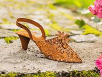 Dekofigur "Schuh" aus Metall mit Echt Rost Finish, 28 cm lang, Dekoschuh, Rostdeko, Gartendeko für Draußen