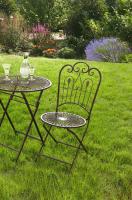 Metall Klappstuhl "Provence" im Antik Design, Gartenstuhl, Balkonstuhl